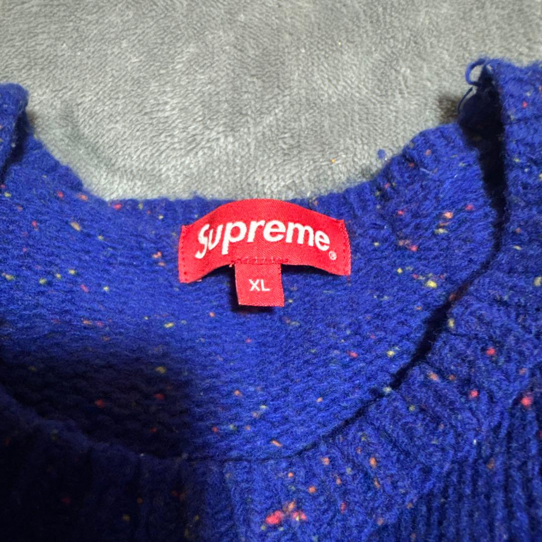 Supreme 青 ニット・セーター カラーネップ - メルカリ