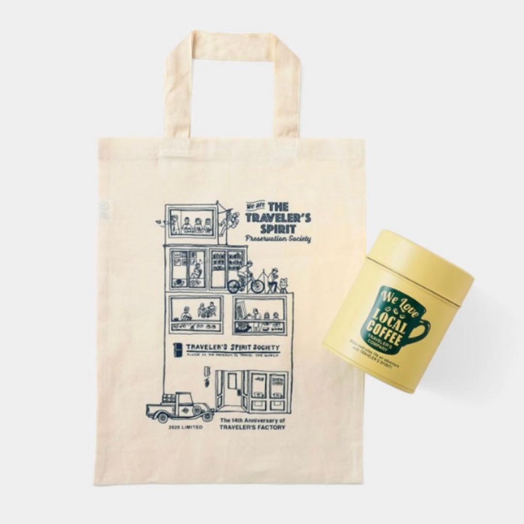 新品】14周年缶 トラベラーズファクトリー TF ノベルティバッグ付き