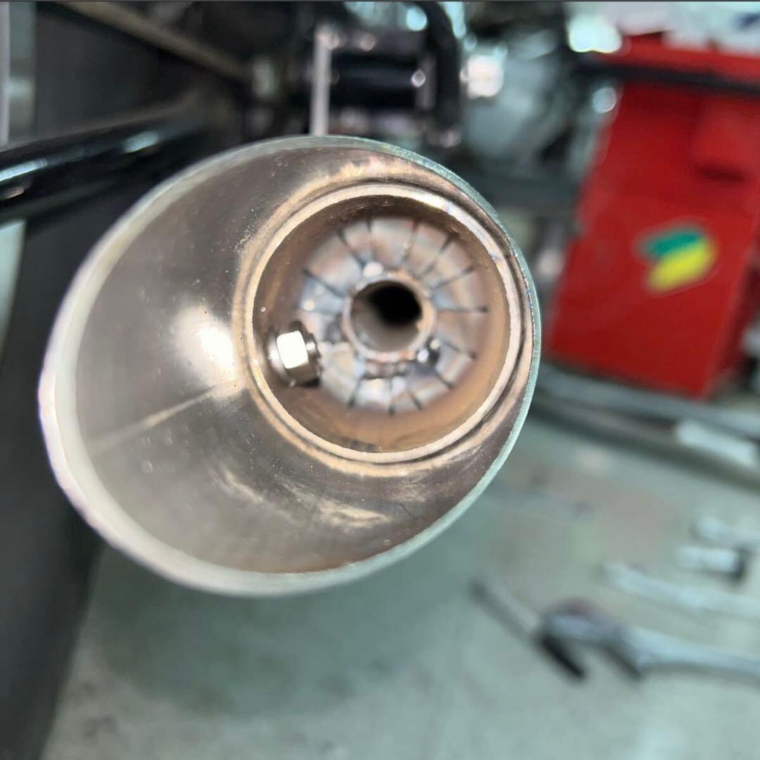 ワンオフ SR400 ショート菅 ドラッグパイプスラッシュカットマフラー