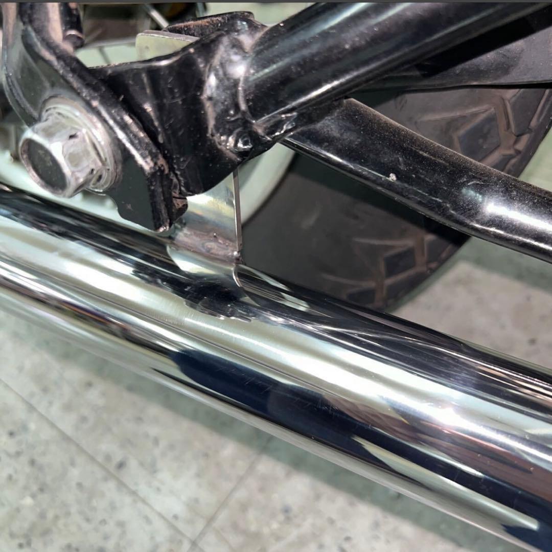 ワンオフ SR400 ショート菅 ドラッグパイプスラッシュカットマフラー