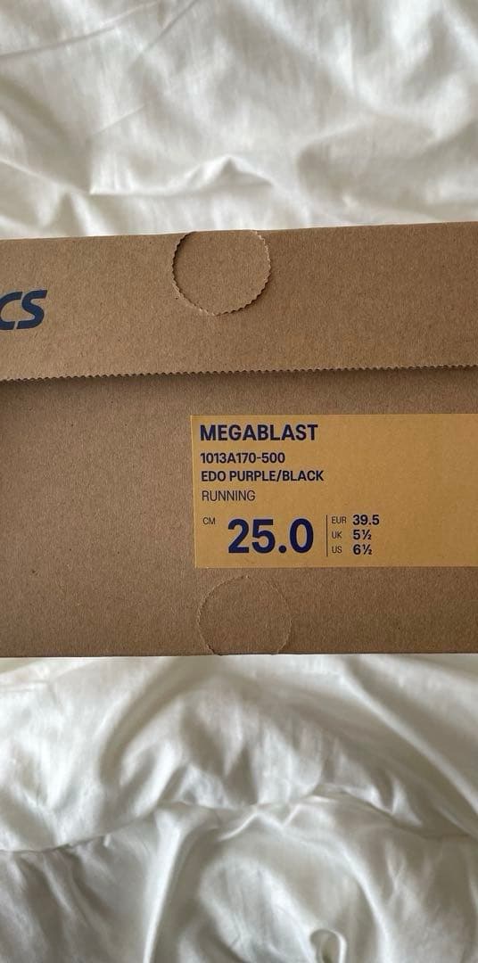 新品ASICS MEGABLAST 25.0cm EDOPURPLE/BLACK