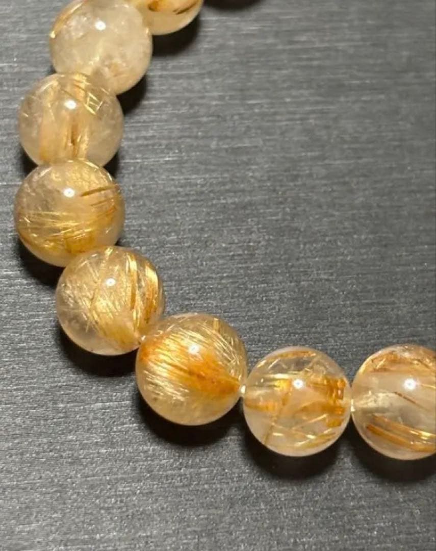 【特価】ゴールドルチル　内径16 9.2ミリ玉　パワーストーンブレス　天然石⑩ 現品】 タイチンルチル 金ルチル 天然石 パワーストーン ブレスレット