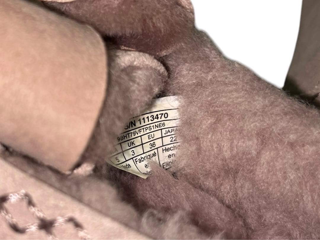 UGG アグ アンスレーボウ モカシン ローファー ピンク スエード 22cm