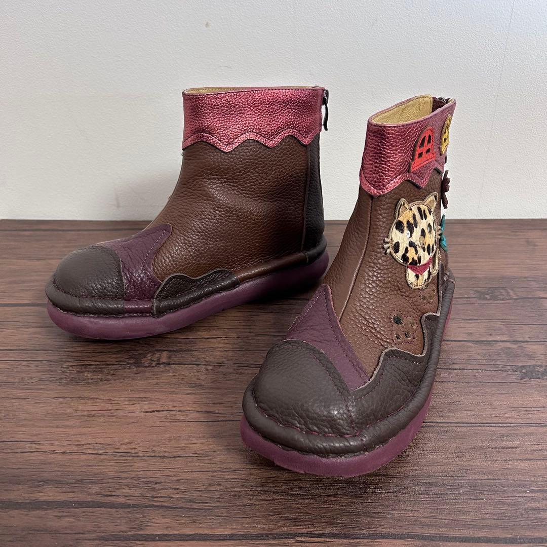 エスタシオン Estacion ブーツ レザー シボ M(23〜23.5) - メルカリ