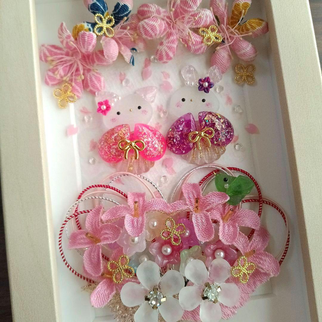 シーグラスアート　♡桜ハートの花かご姉妹♡　ちりめん細工 楽天市場】ちりめん細工 キット ちりめん パーツ 花 [季節のお花 桜A