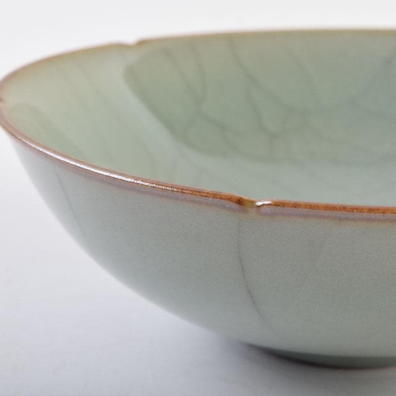 中国 哥窯 青磁 金糸鉄線 氷裂文 輪花皿 C 8994 - メルカリ