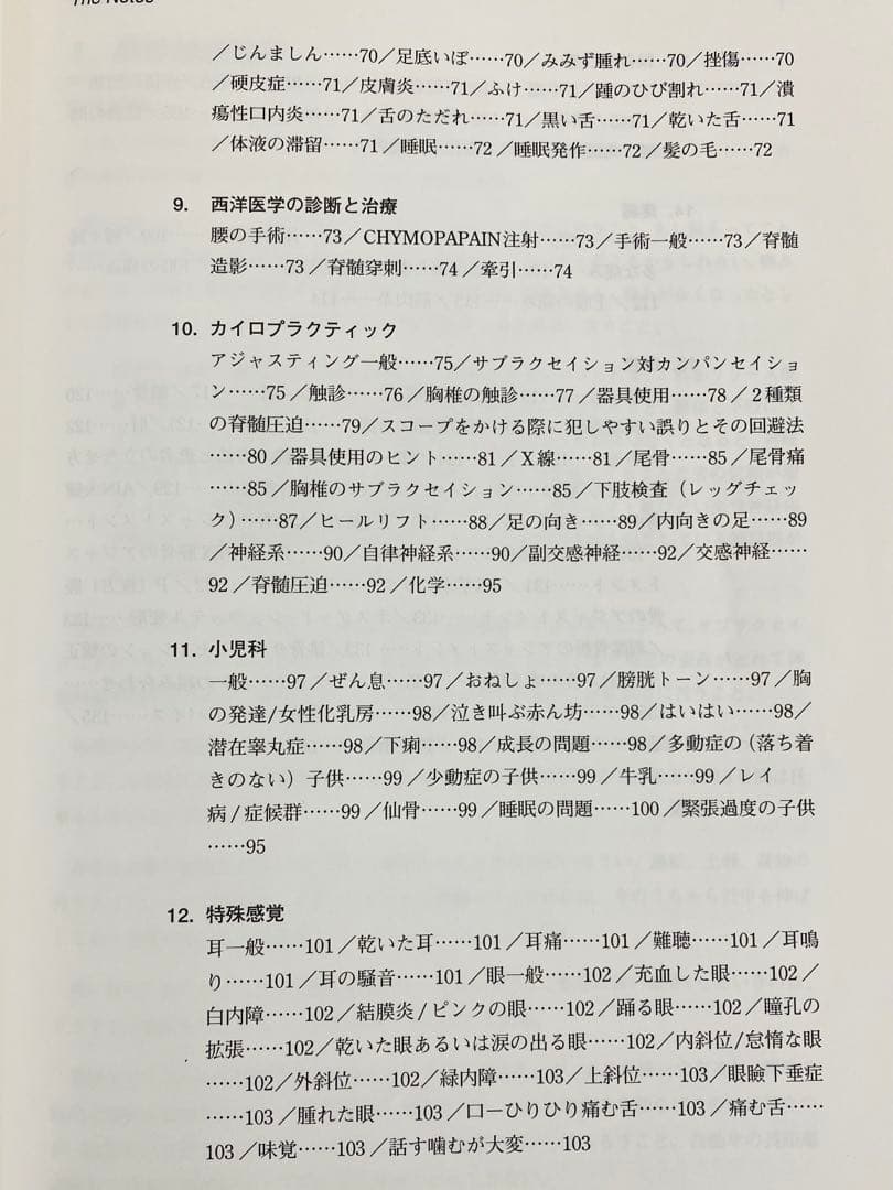 THE NOTES ガンズテッド症状別患者管理ノート カイロプラクティック