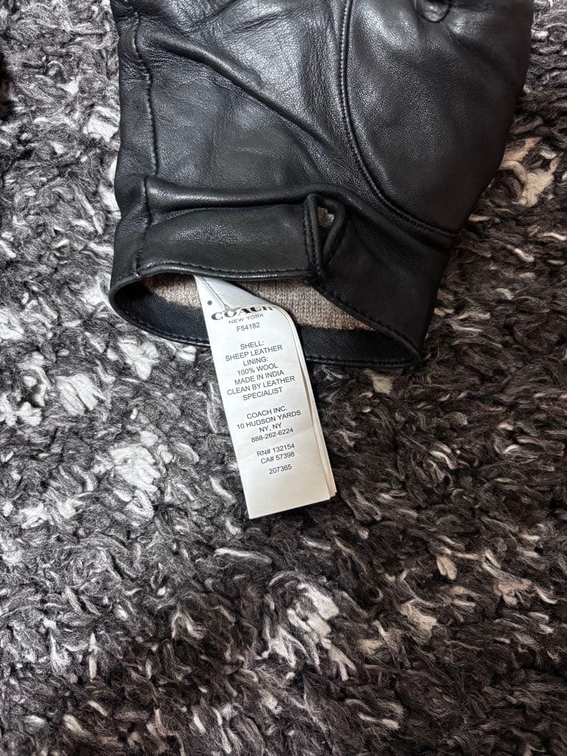 COACH ブラック シープレザー 手袋 COACH ブラック シープレザー