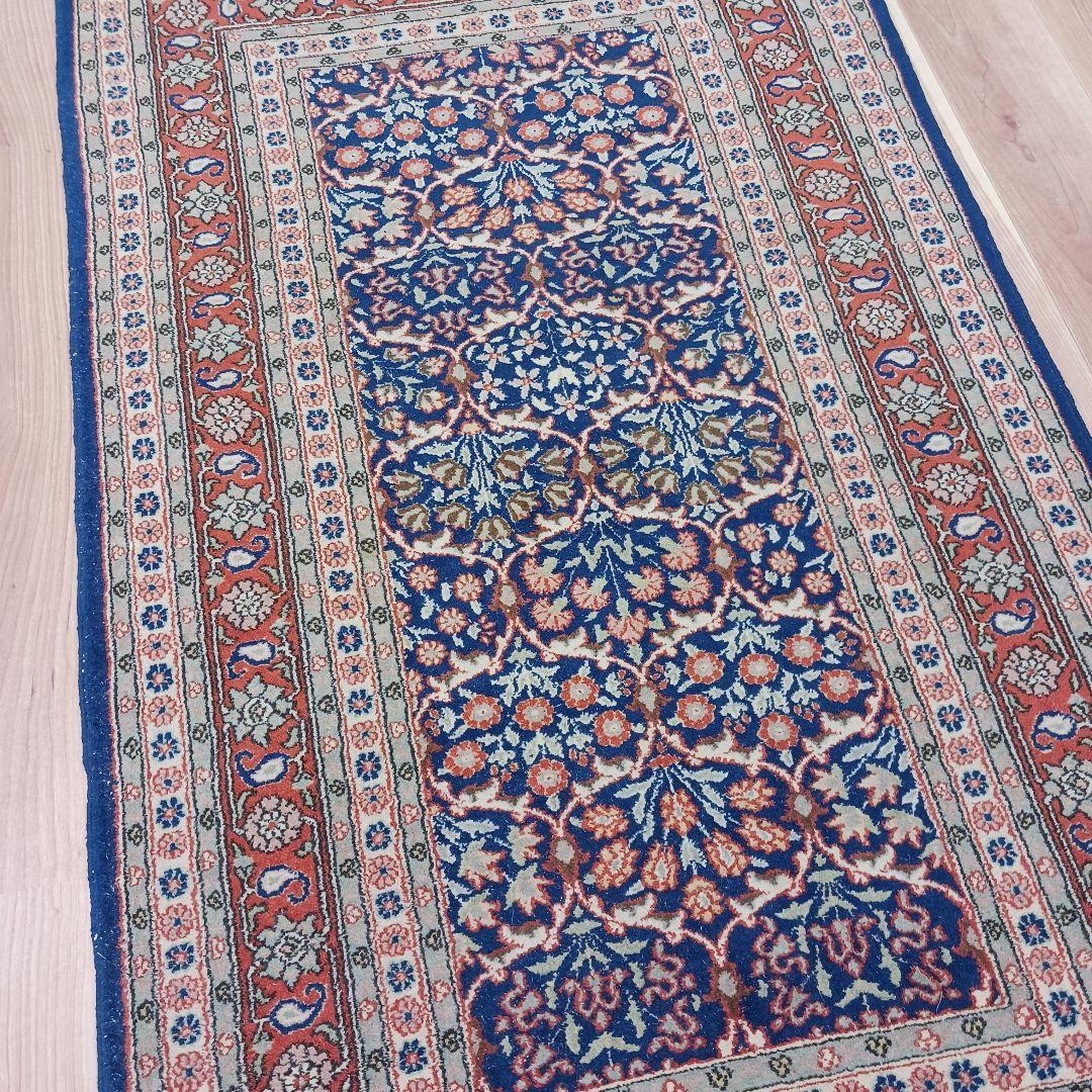 Y2742 トルコ絨毯 ヘレケ ウール×コットン 手織り 154×91㎝