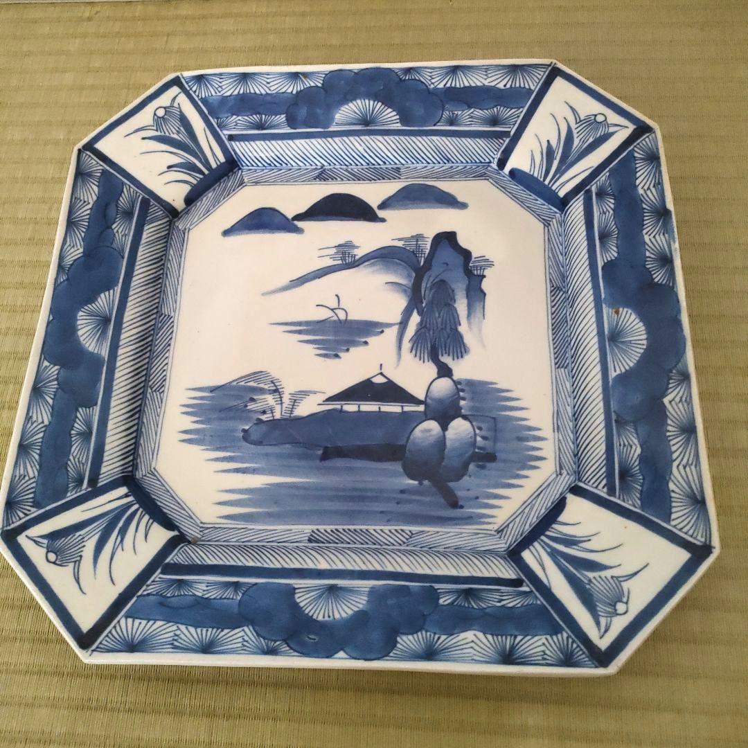 古伊万里 ■染付隅切り大角皿 ■明治大正■ 骨董 ■山水手書き■時代物■古美術 楽天市場】骨董○古伊万里染付山水文大皿○36cm | 江戸後期-19世紀頃