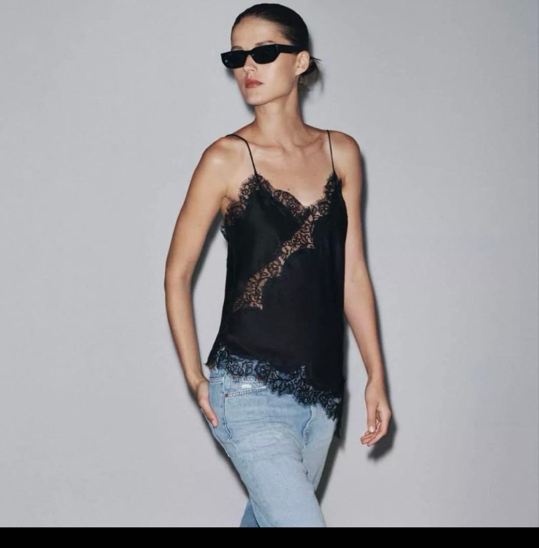 ZARA ZW COLLECTION レーストリムキャミソールトップス - メルカリ