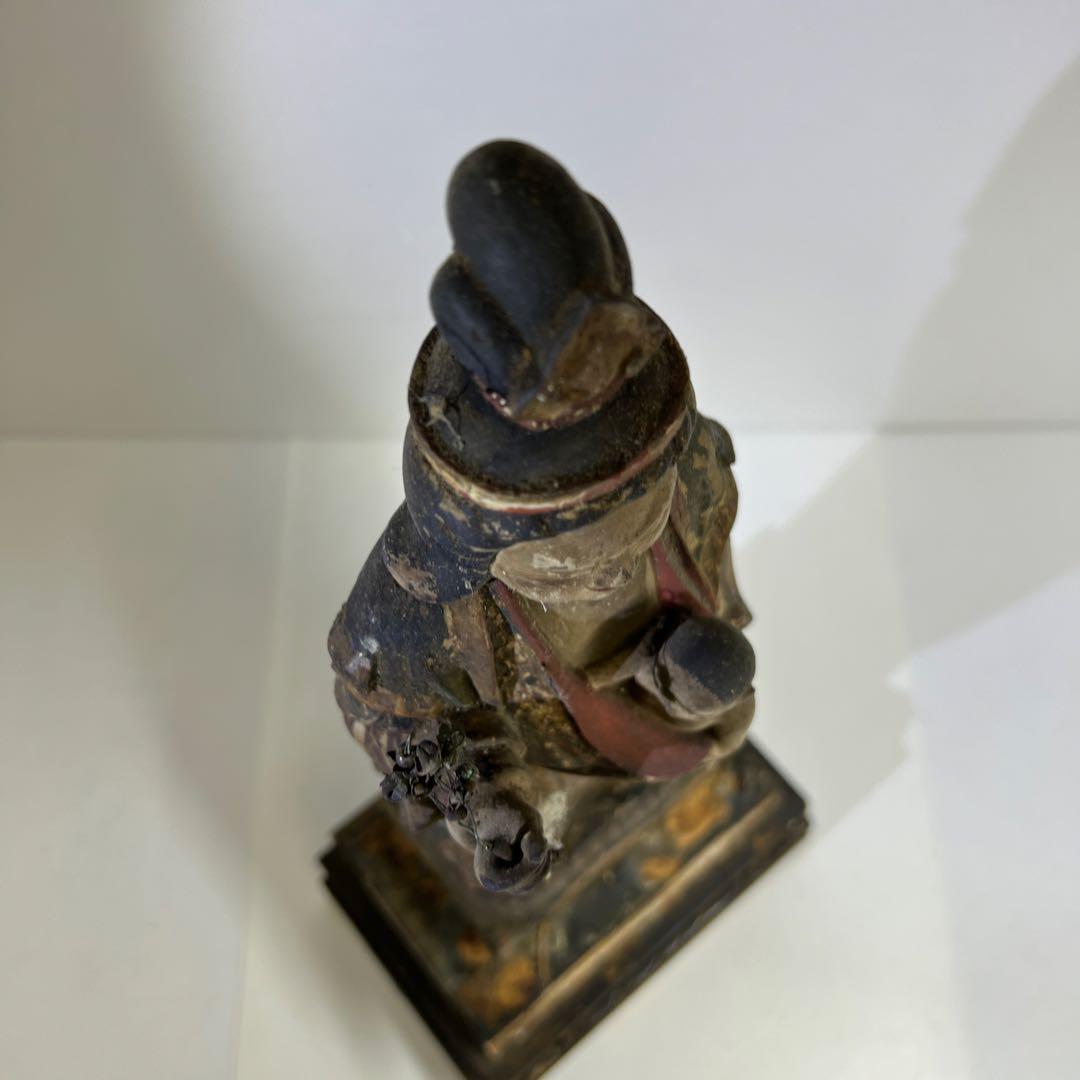 専用桃山~江戸初期木彫鬼子母神玉眼仏像高さ約49㎝ 東Y8-0203☆2F