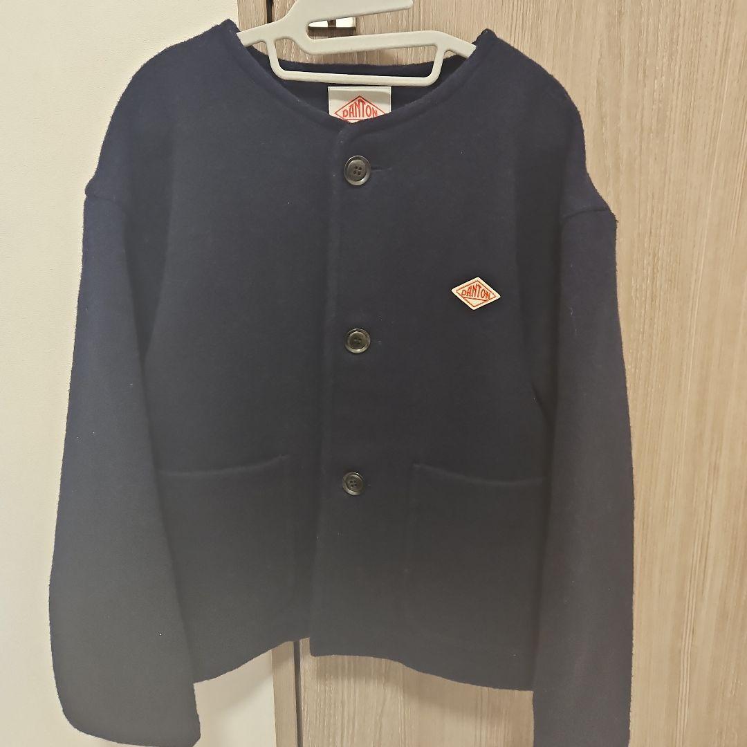 ダントン ウールモッサ カラーレスジャケット ネイビー - メルカリ