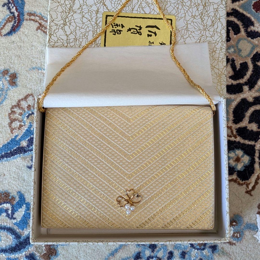 和装バッグ カクテルバッグ ミキモト本真珠 綴織 佐賀綿 新品未使用品