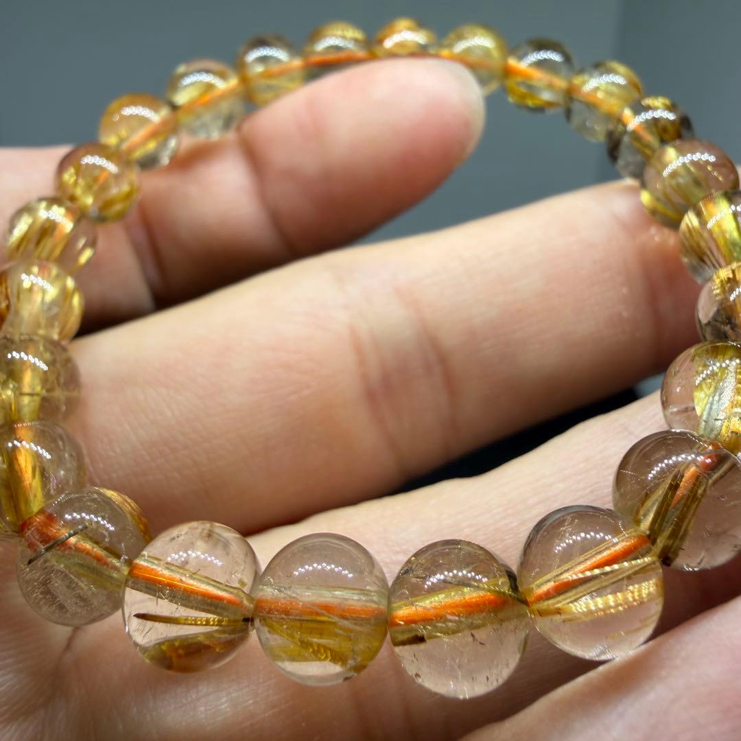 001 7.5-8mm z5642 ゴールド タイチン ルチル クォーツ】 - メルカリ