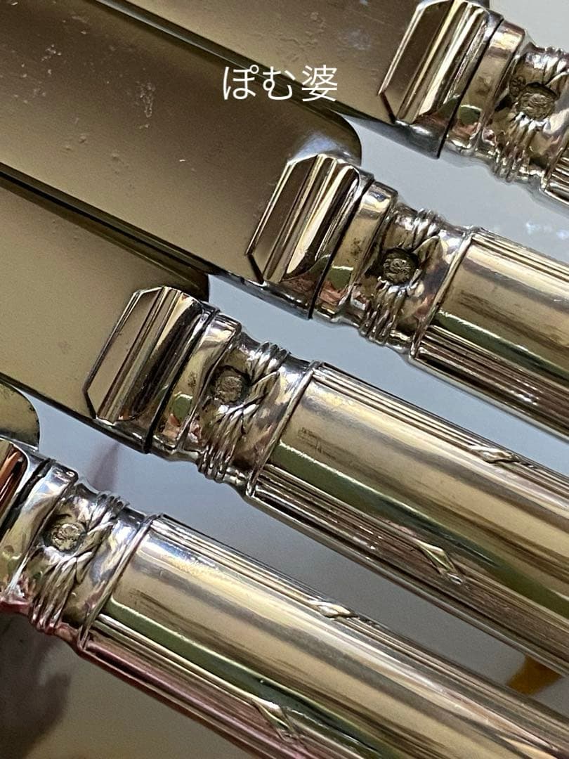 フランス／カルディヤック】純銀／デザートナイフ フルーツナイフ 6本