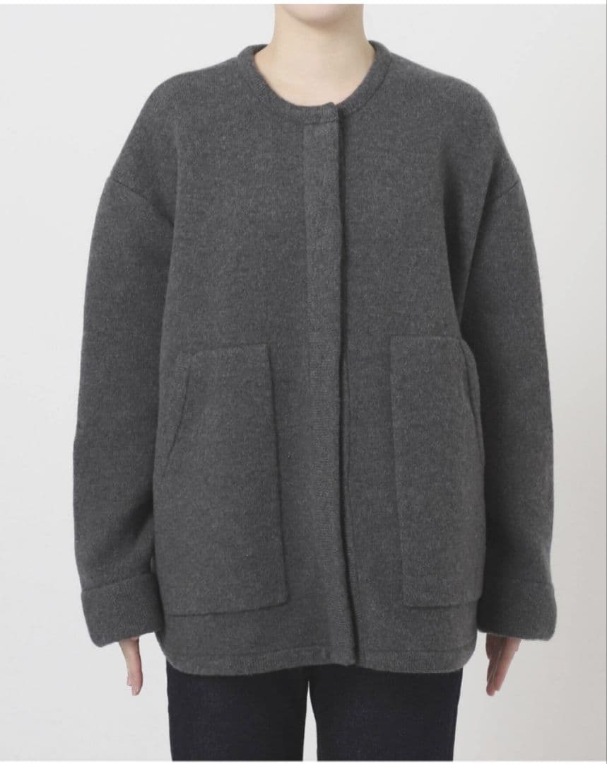 スローブイエナ ダブルフェイス ニットブルゾン グレー 今季 - メルカリ