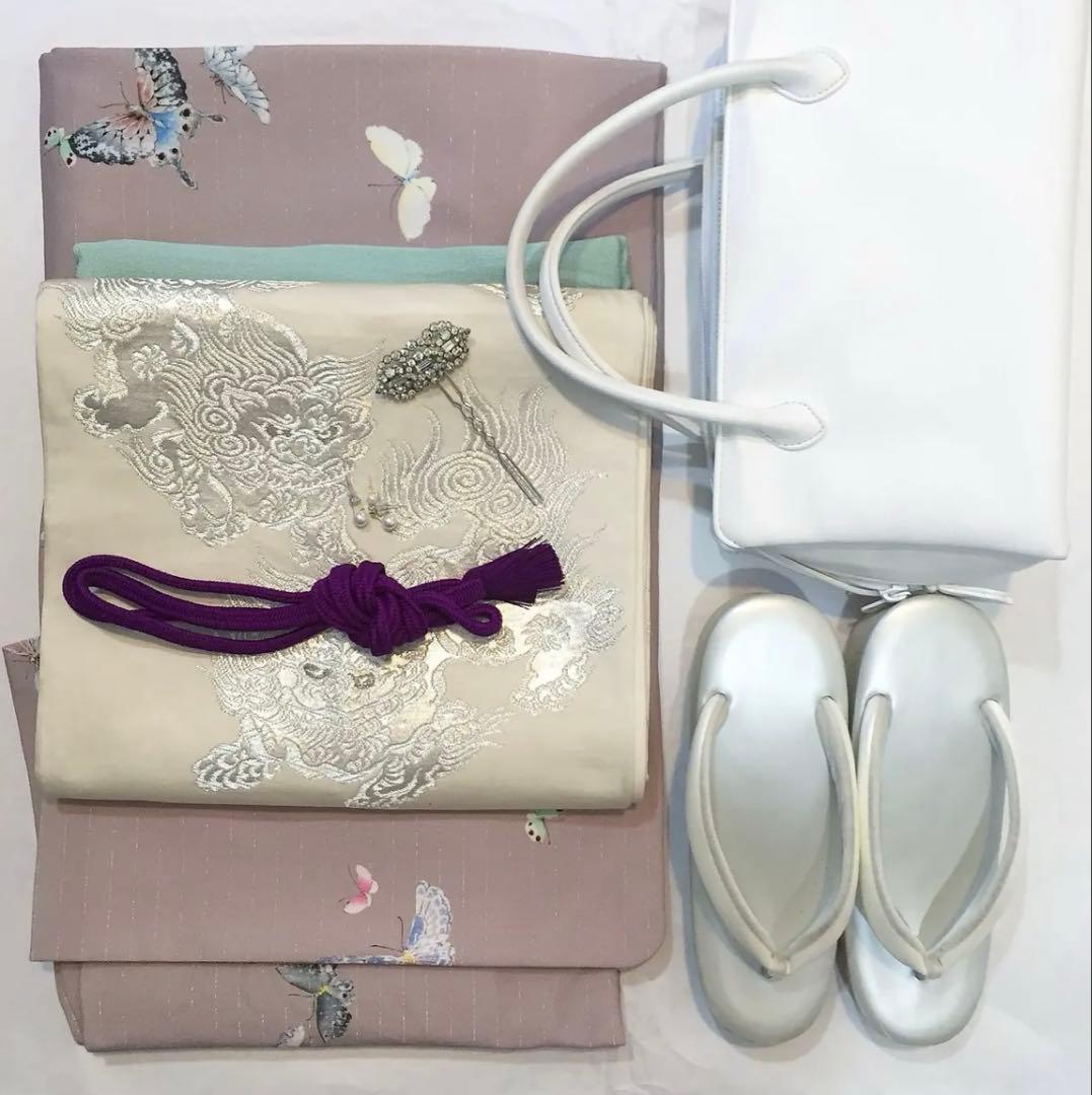 みずのしのぶさん アンティーク復刻お着物【蝶々】 サイズS 美品