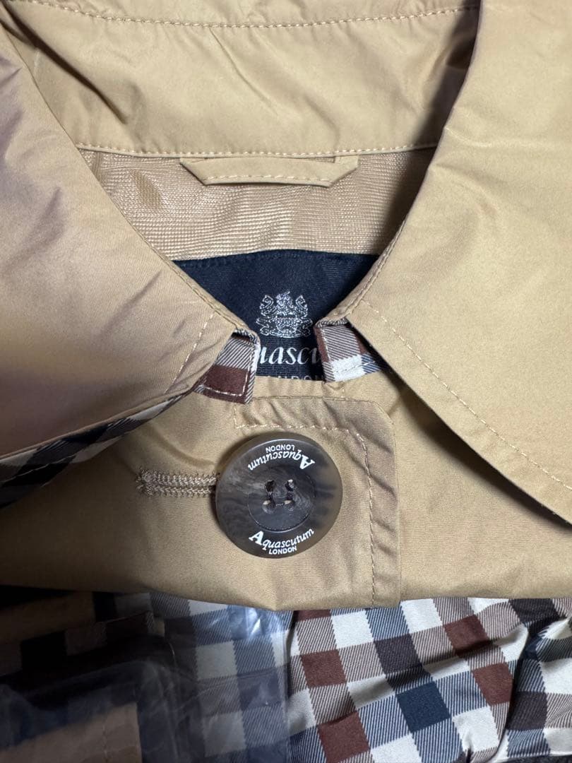 【JAL機内販売限定】完売品Aquascutum ベージュチェック レインコート m74521586515_1.jpg?1741426892