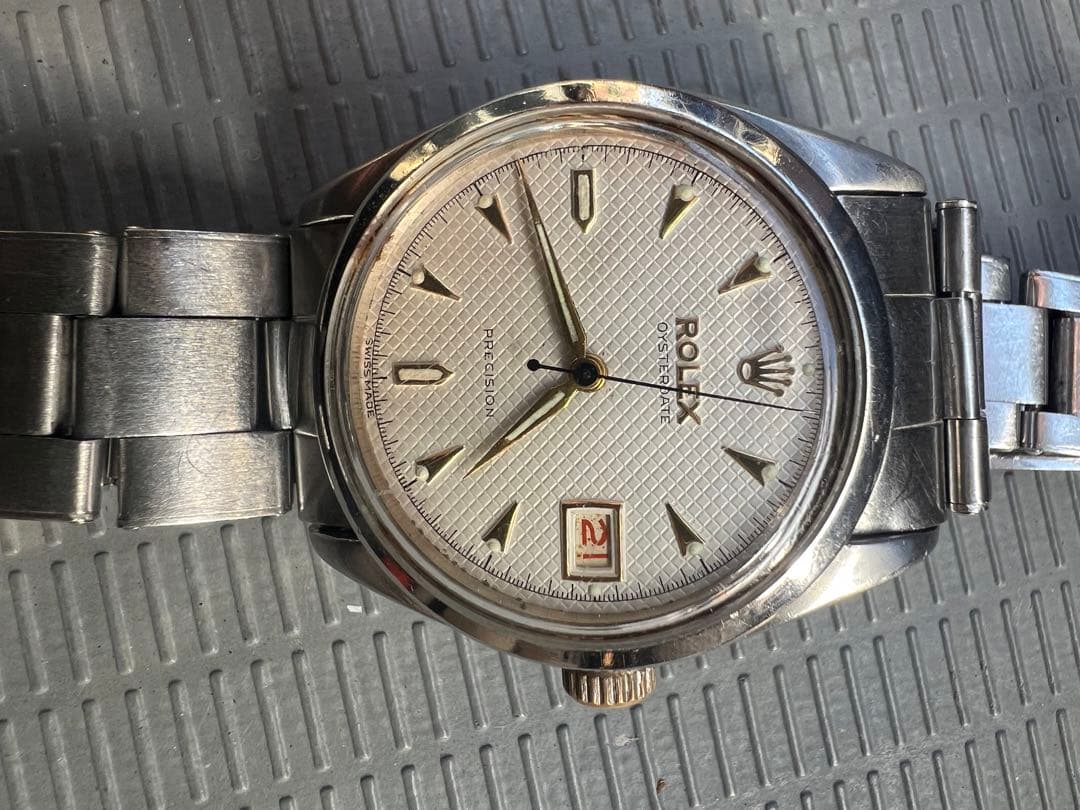 ロレックスオイスターデイトプレジョン 純正デベソリベット着お豆腐様