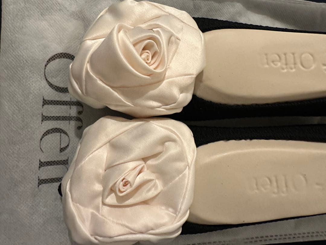 新品ノベルティ付き)Bibiy×offen☆ローズモチーフフラットシューズ