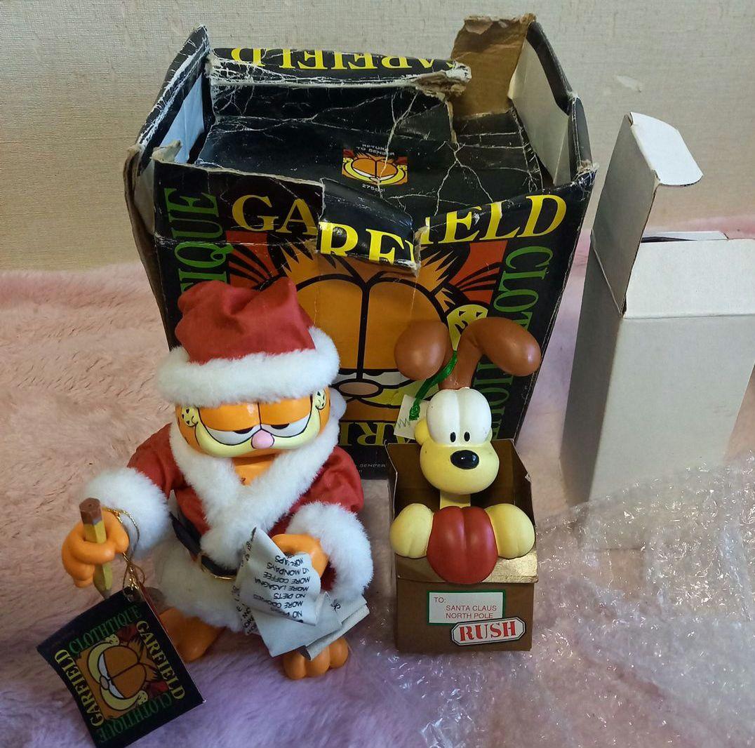 ヴィンテージ☆コレクター珍品☆1996☆ガーフィールド。クリスマス☆サンタ置物☆ ヴィンテージ☆コレクター珍品☆1996☆ガーフィールド。クリスマス