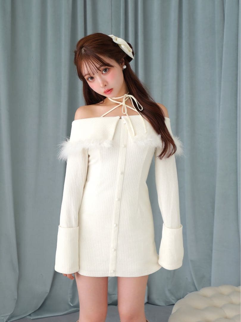 2way feather collar mini onepiece エムミーエメ - メルカリ