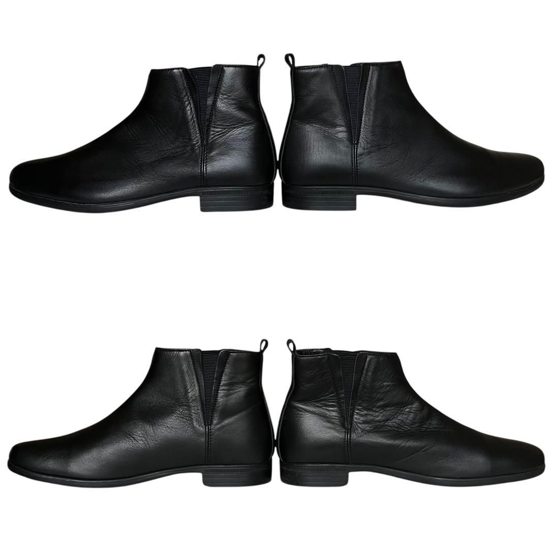 未使用級】ショセ 40 防水レザー サイドゴアブーツ vibram 黒 - メルカリ