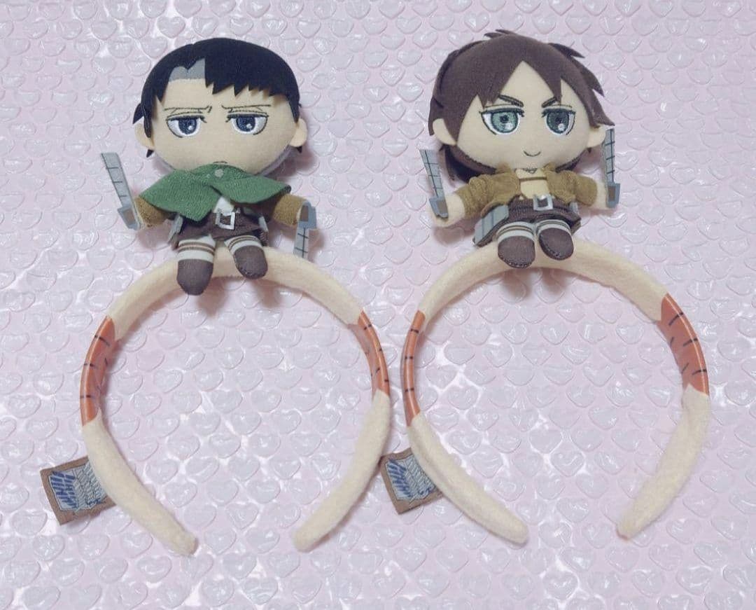 進撃の巨人 リヴァイ エレン USJ ユニバ限定 ぬいぐるみカチューシャ