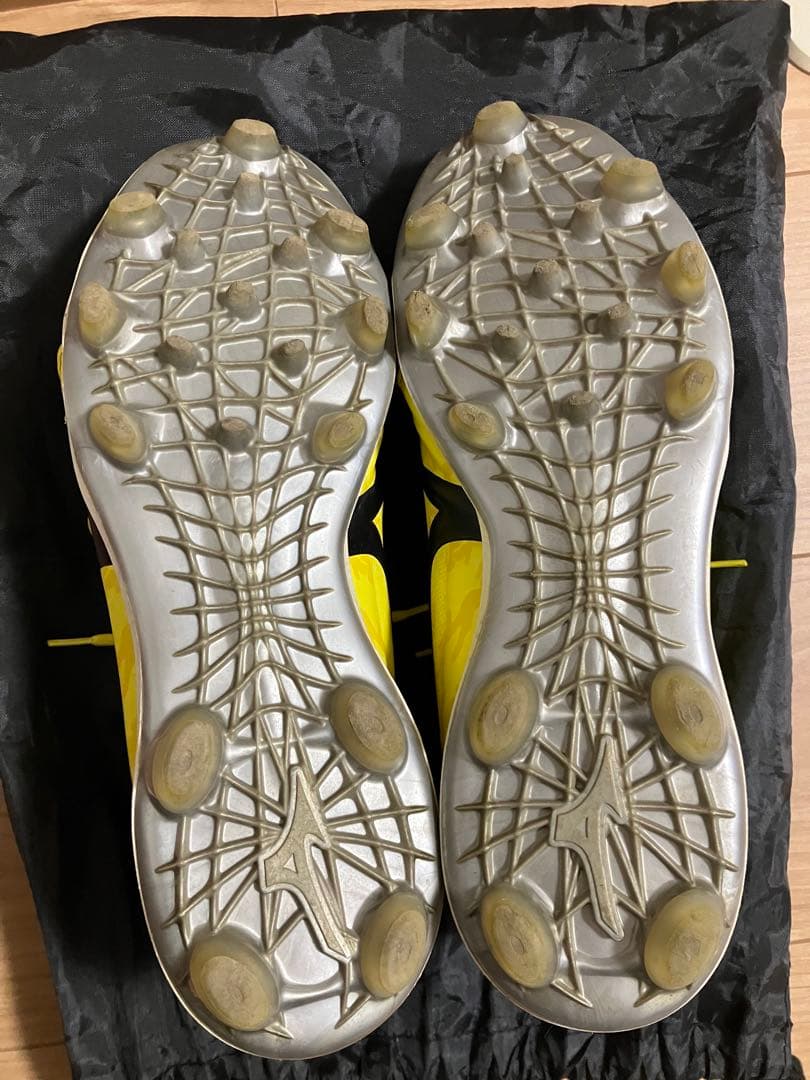 野球　ミズノ　オーダースパイク　ポイント　イエロー　ブラック　28.5cm