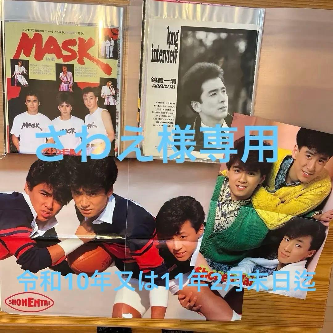 少年隊 雑誌 切り抜き ファイルニ冊 ポスター沢山。 衣装ハギレ付き