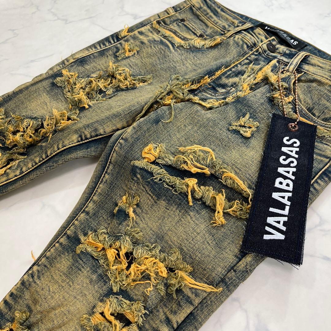 バラバサス valabasas ハードクラッシュブーツカットデニム 新品 30