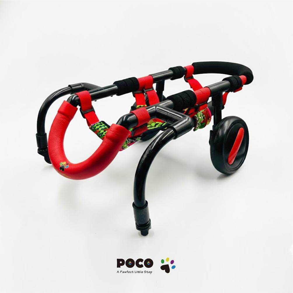 愛犬4輪歩行器【サイズ調整可】×【彩色レッド】介護・リハビリetc