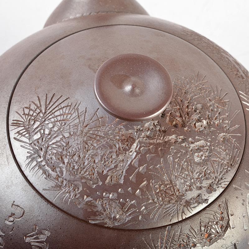 萬古焼 清泉堂 酔月造 紫光刀 花漢詩刻 横手急須 C R5526 - メルカリ