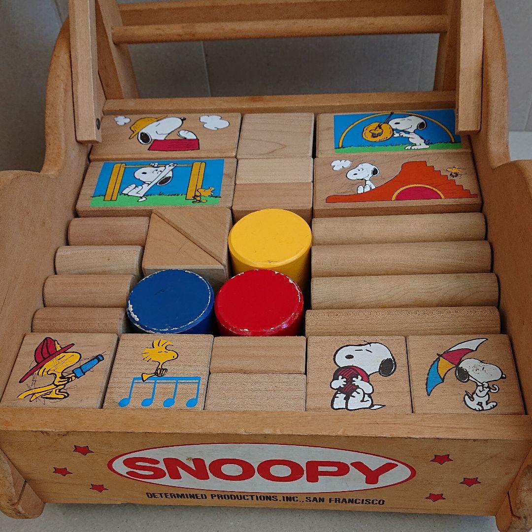 スヌーピー&ウッドストック 押し車 つみき ウッディランド - メルカリ