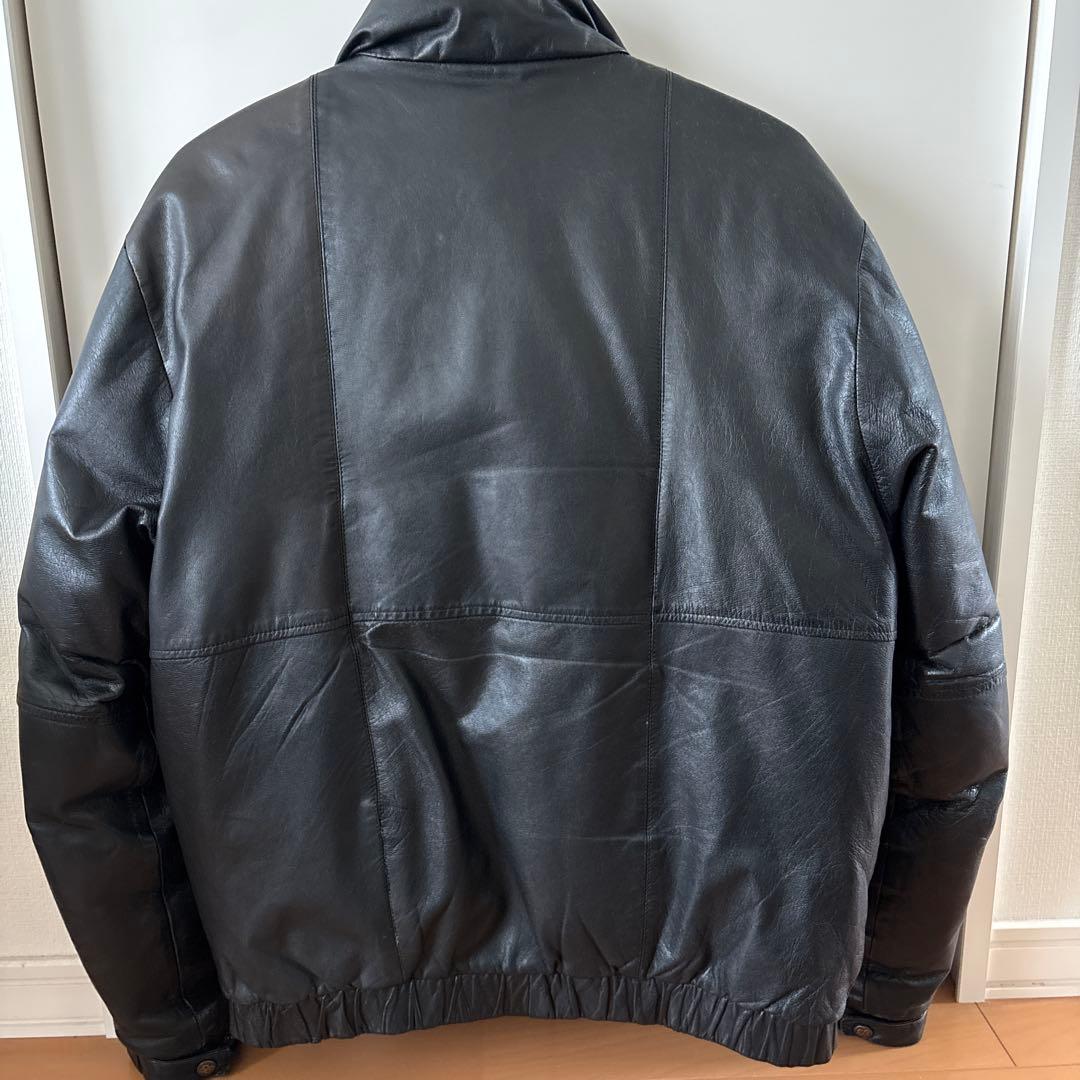 80s エディーバウアー レザーダウンジャケット ブラック 黒タグ - メルカリ
