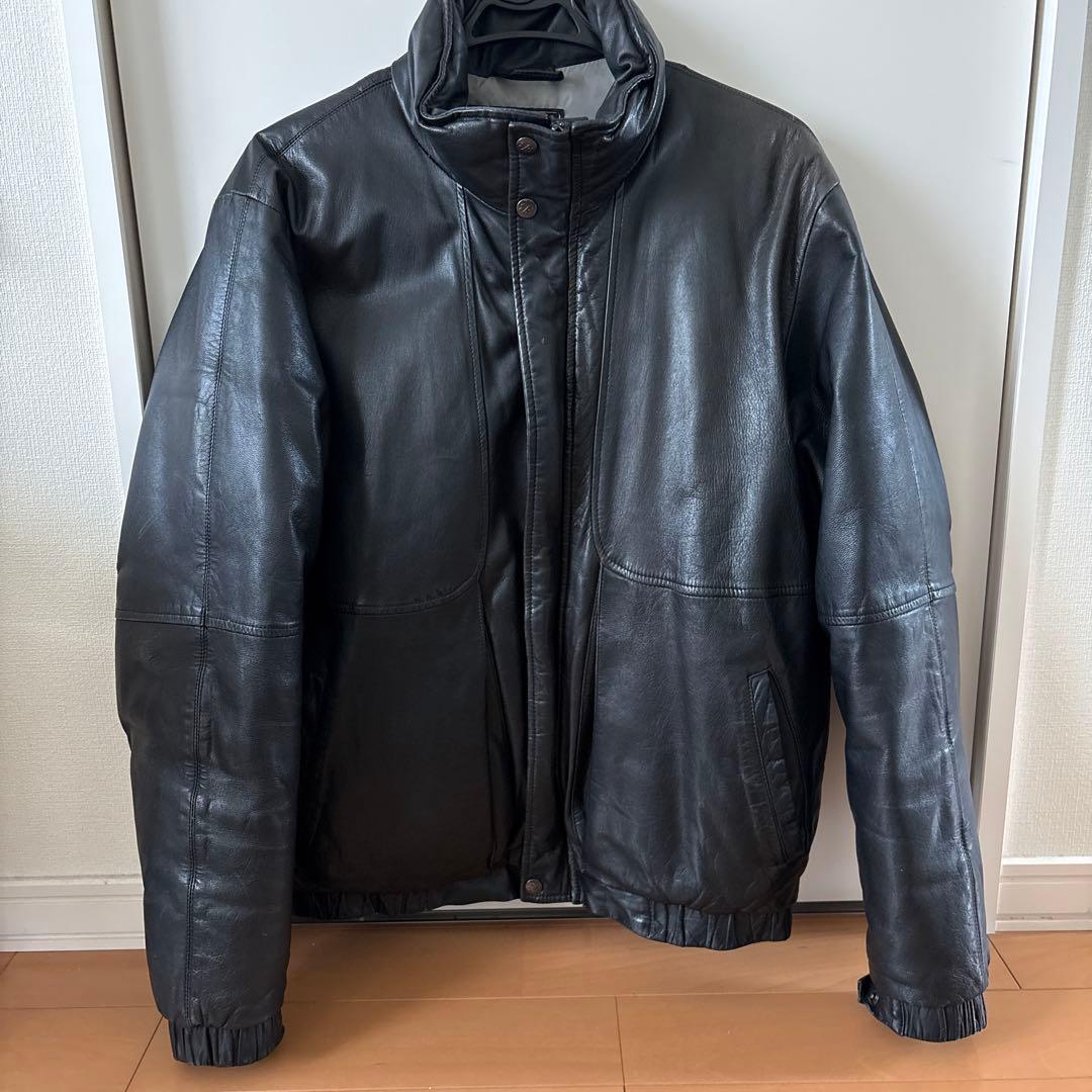 80s エディーバウアー レザーダウンジャケット ブラック 黒タグ - メルカリ