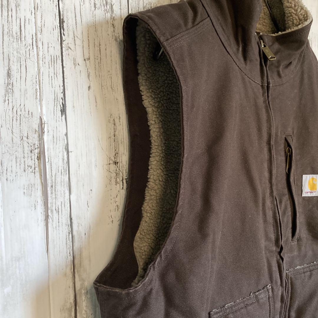 fumi様専用】 Carhartt ダックベスト DKB ダークブラウン M - メルカリ