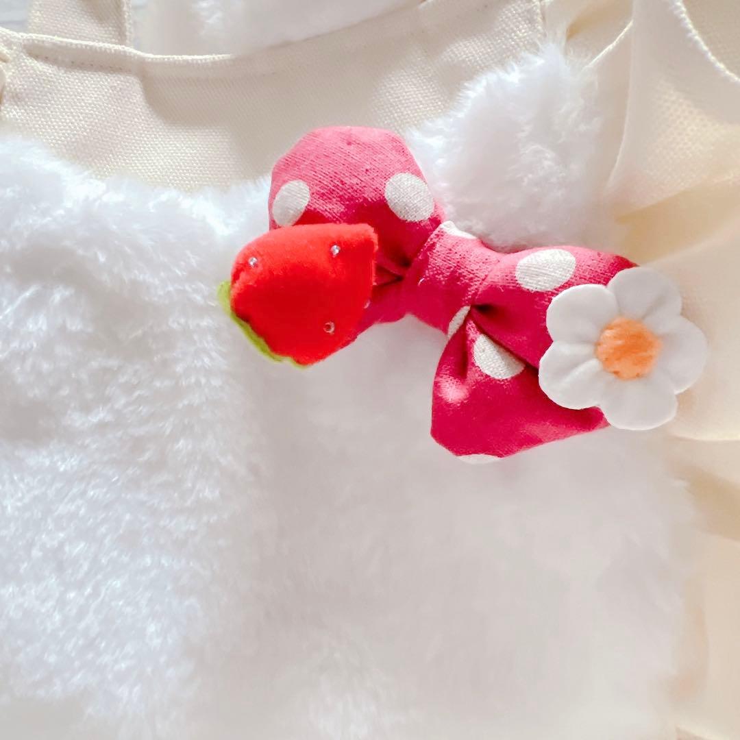 コヤンイサムチョン うさぎ サンダーちゃん のいちご刺繍 フリルトート