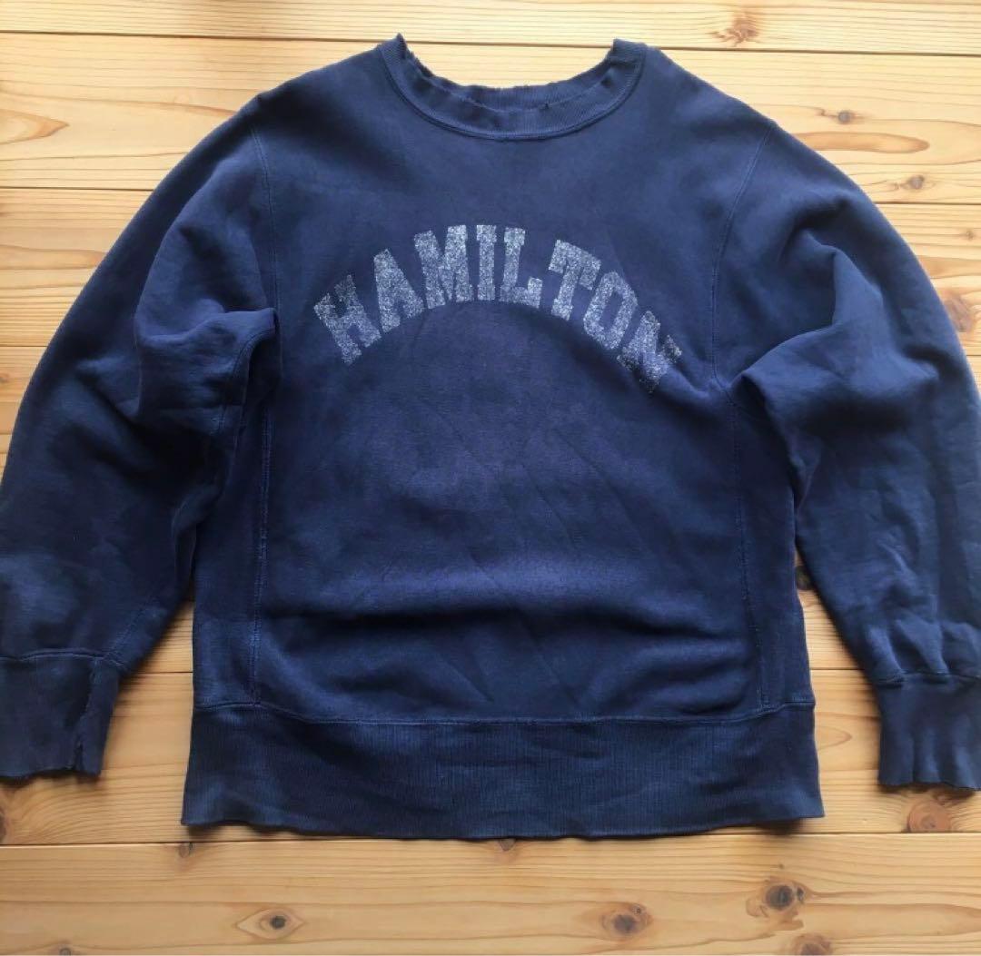 80s champion チャンピオン リバースウィーブ USA製　紺　ボロ 80s USA製 Championチャンピオン ワンポイント リバースウィーブ