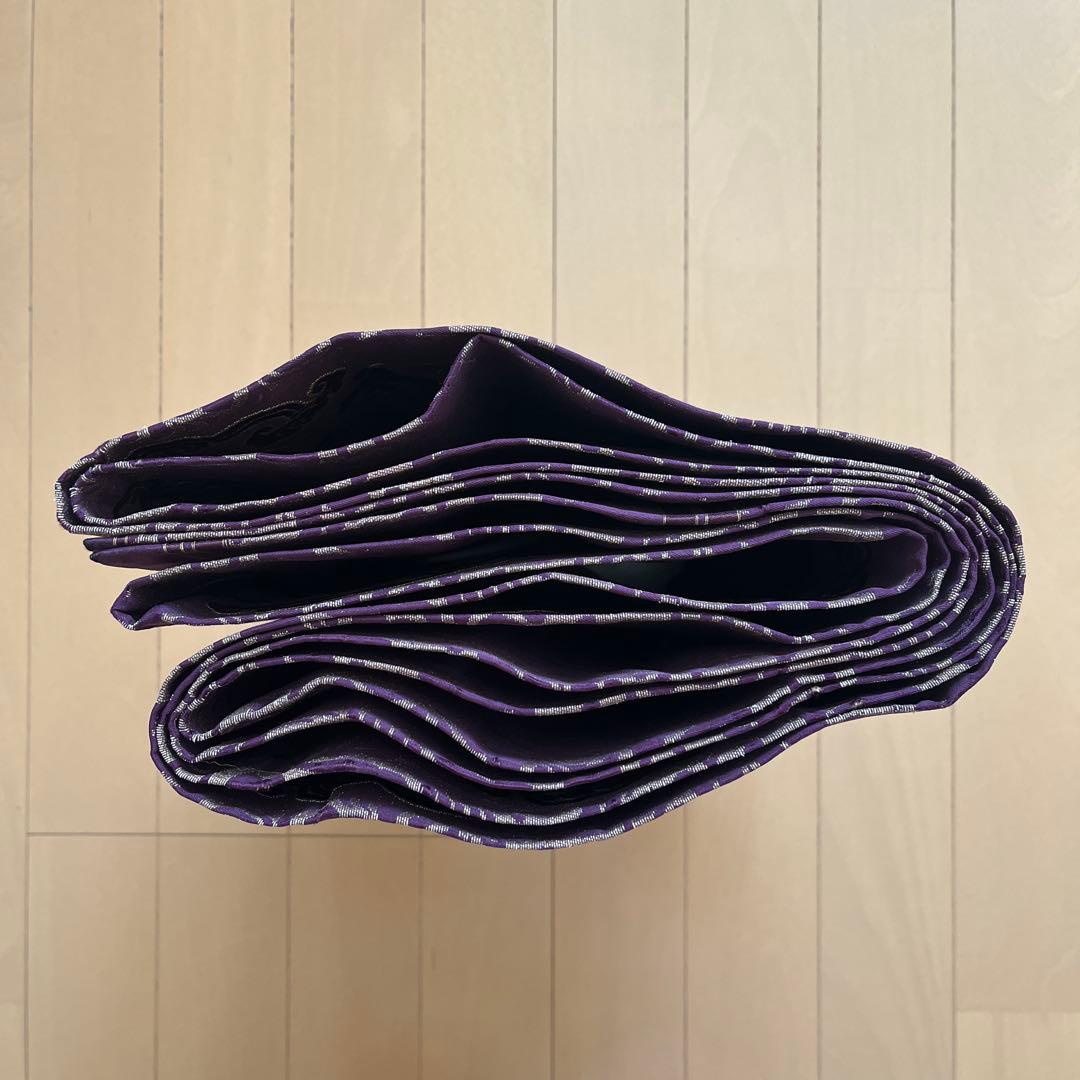 丸帯 アンティーク 正絹 龍と鳳凰 更紗 ブラウンゴールド 紫 緑 難あり