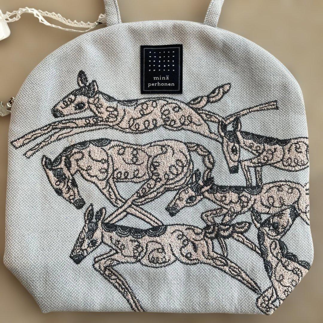ミナペルホネン マフィンバッグ papurikko 水色 - メルカリ