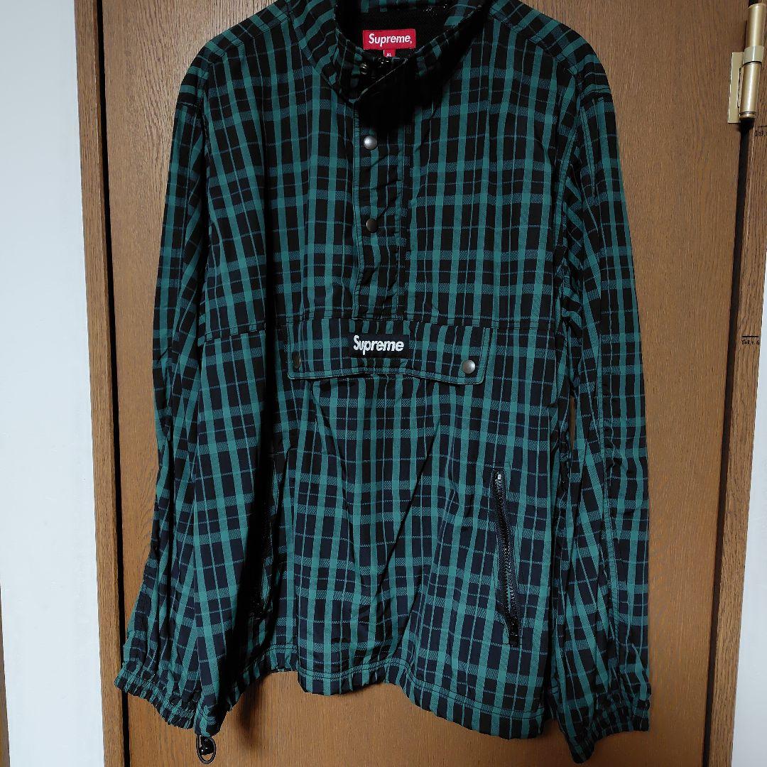 Supreme グリーン・ブラックチェック ナイロンジャケット - メルカリ