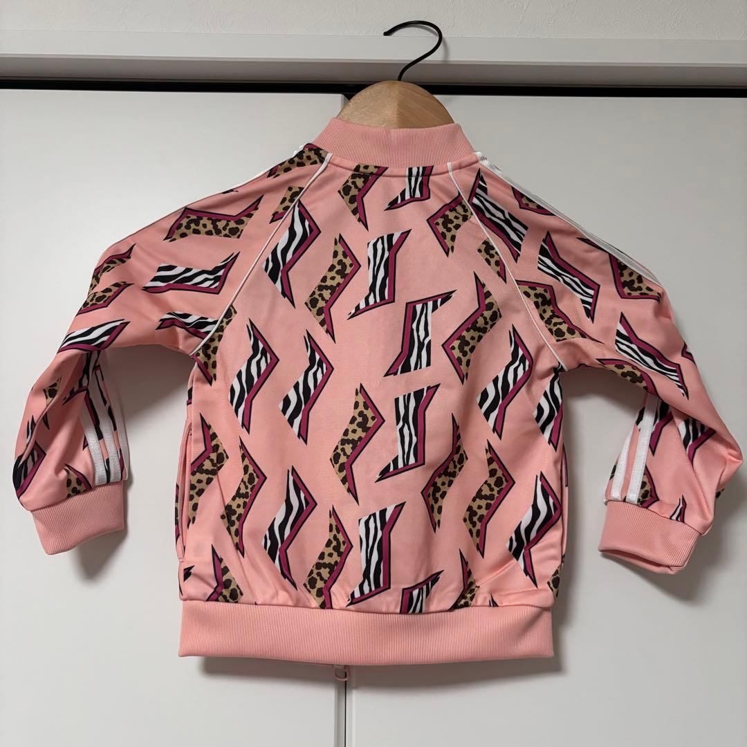 adidas キッズ 子供服 セットアップ ジャージ 90 ヒョウ柄 ゼブラ柄