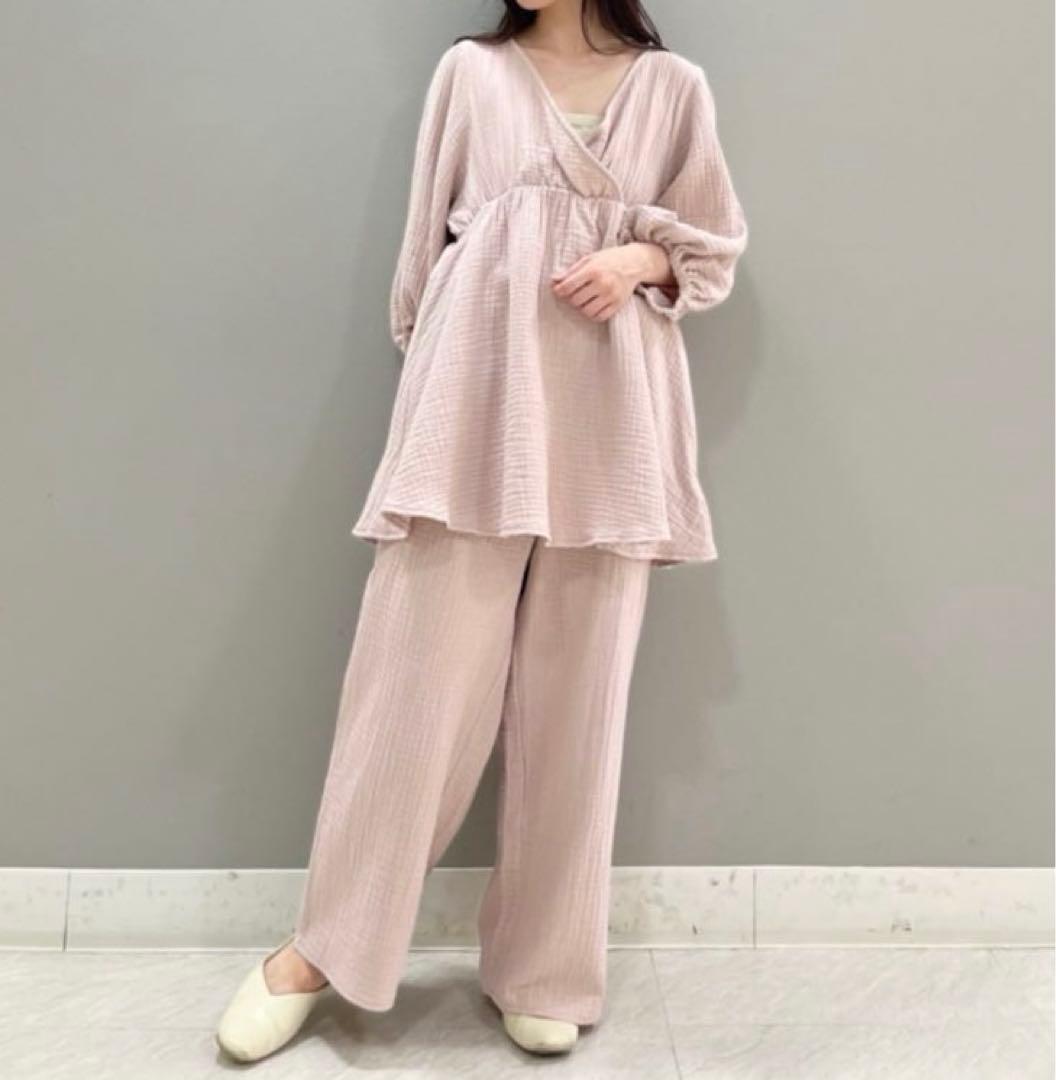 ジェラートピケ マタニティガーゼカシュクールプルオーバー＆ロング