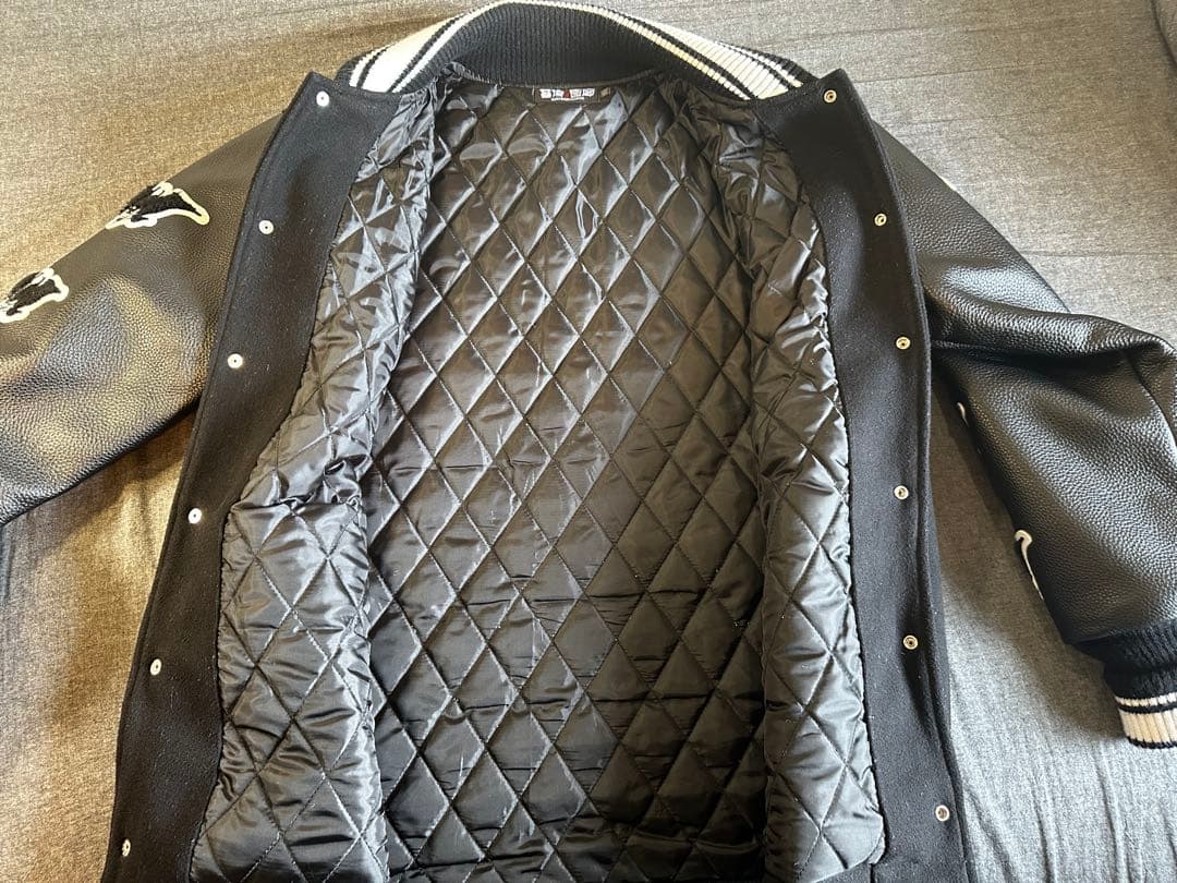 希少】墓場の画廊 デビルマン/スタジアムジャンパー限定版 袖部分革