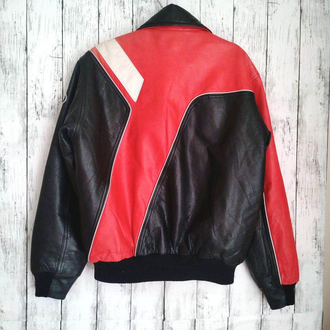 クシタニ KUSHITANIライダースレザージャケットレッド✕ブラックL