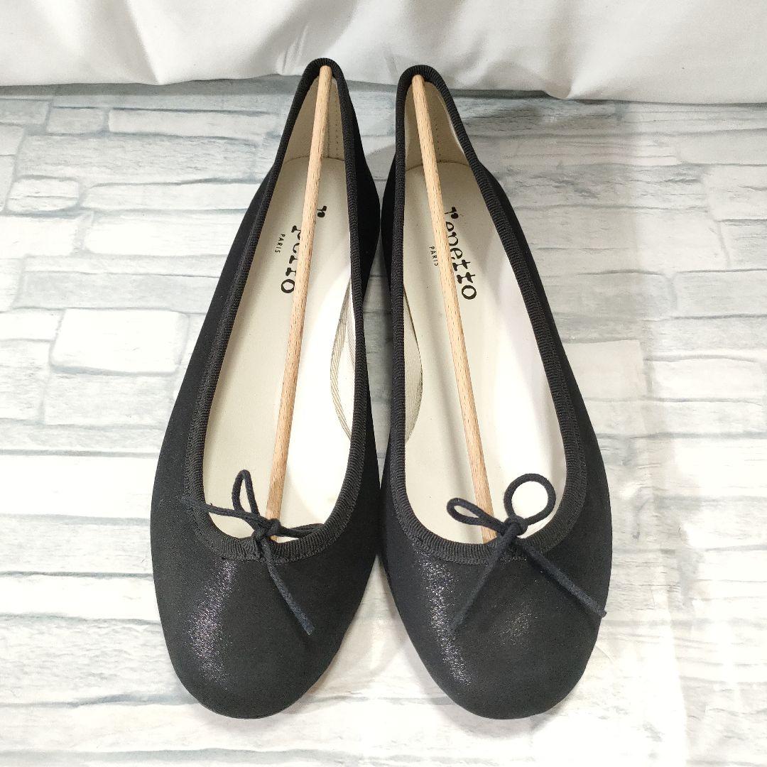 新品未使用✨レペット サンドリオン ラメ 光沢有り 黒 保存袋付き