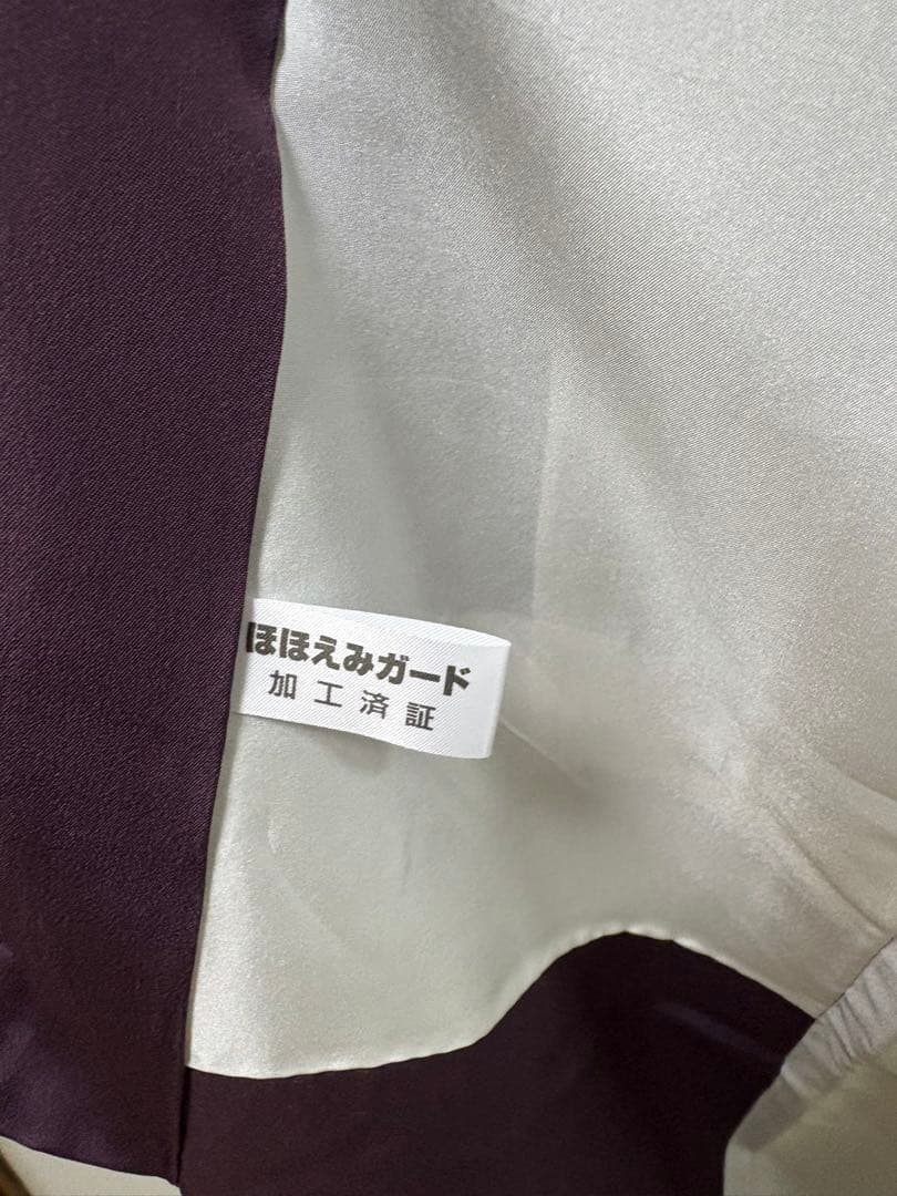 新品未使用★しつけ付き　竹　付け下げ　トールサイズ　紫　黒　金　正絹