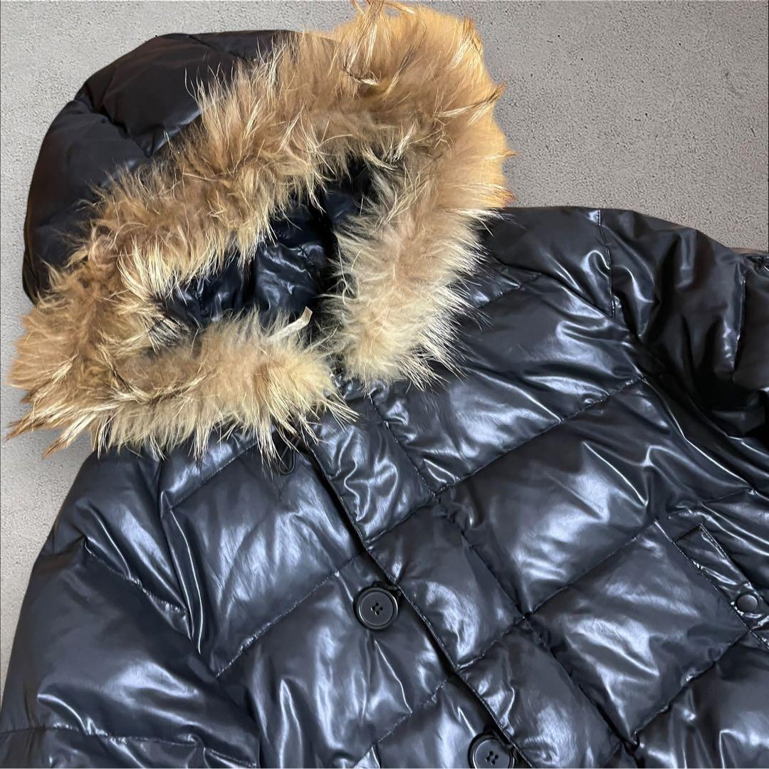 お兄系 リアルファー ダウンジャケット 光沢 archive グランジ y2k